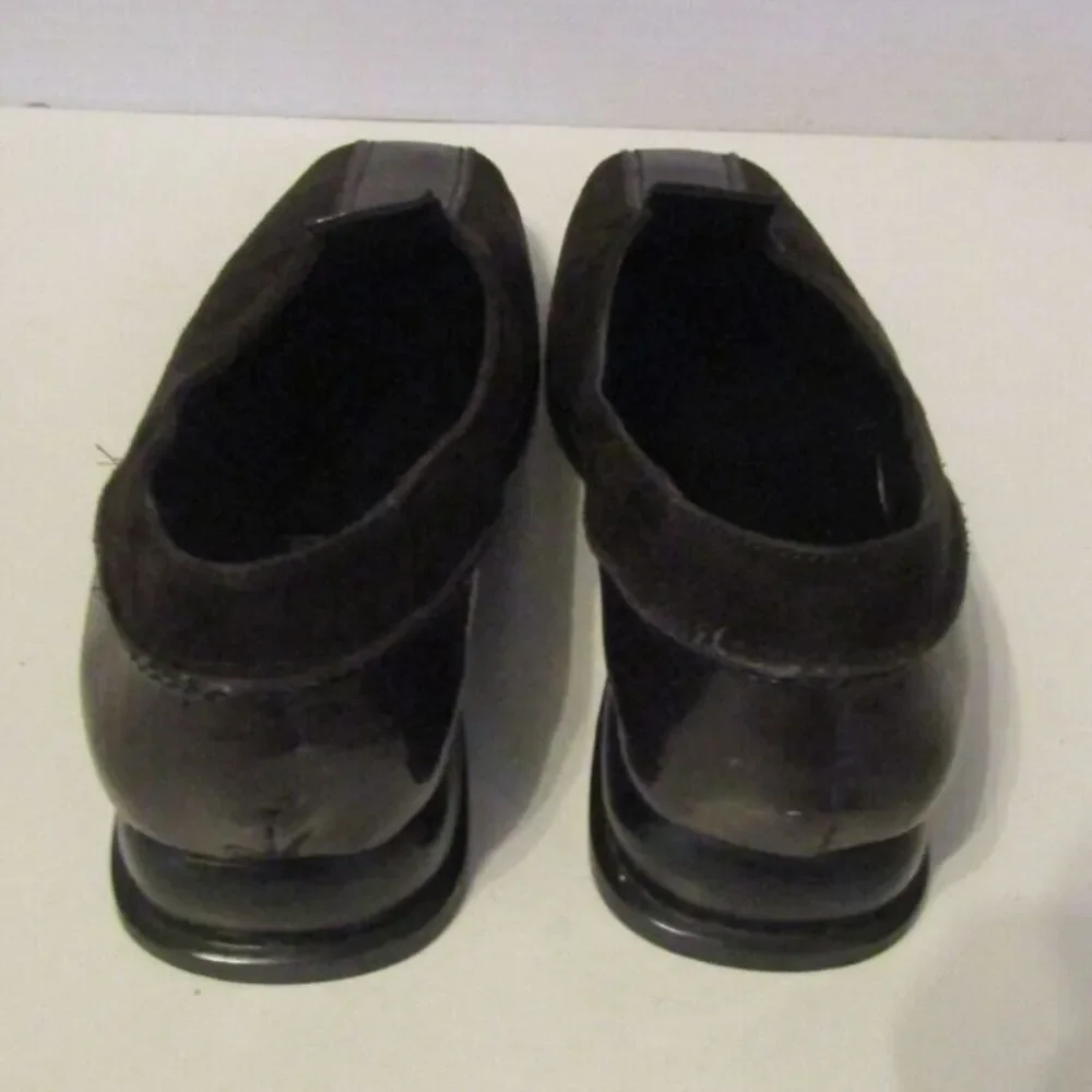 Tino Lanzi Loafers Brown Suede Patent Leather Italian Made Womens Size 10